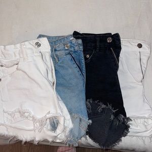 Distressed Jean shorts set